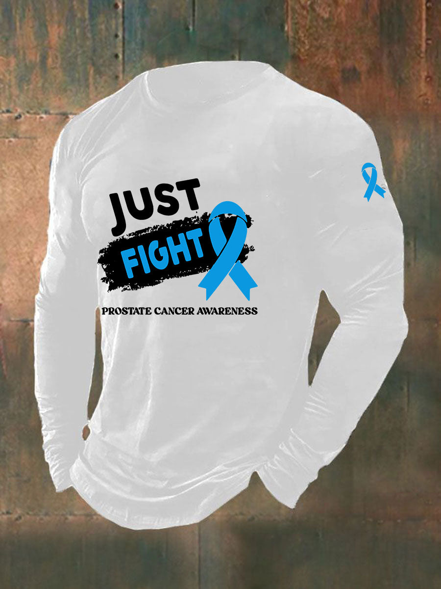 Men's Prostate Cancer Awareness Print Casual T-Shirt