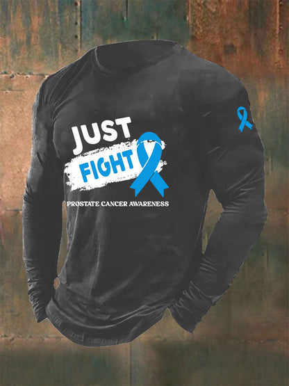 Men's Prostate Cancer Awareness Print Casual T-Shirt