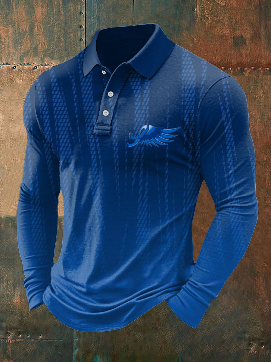 Men's Prostate Cancer Print Stand Collar Casual Shirt