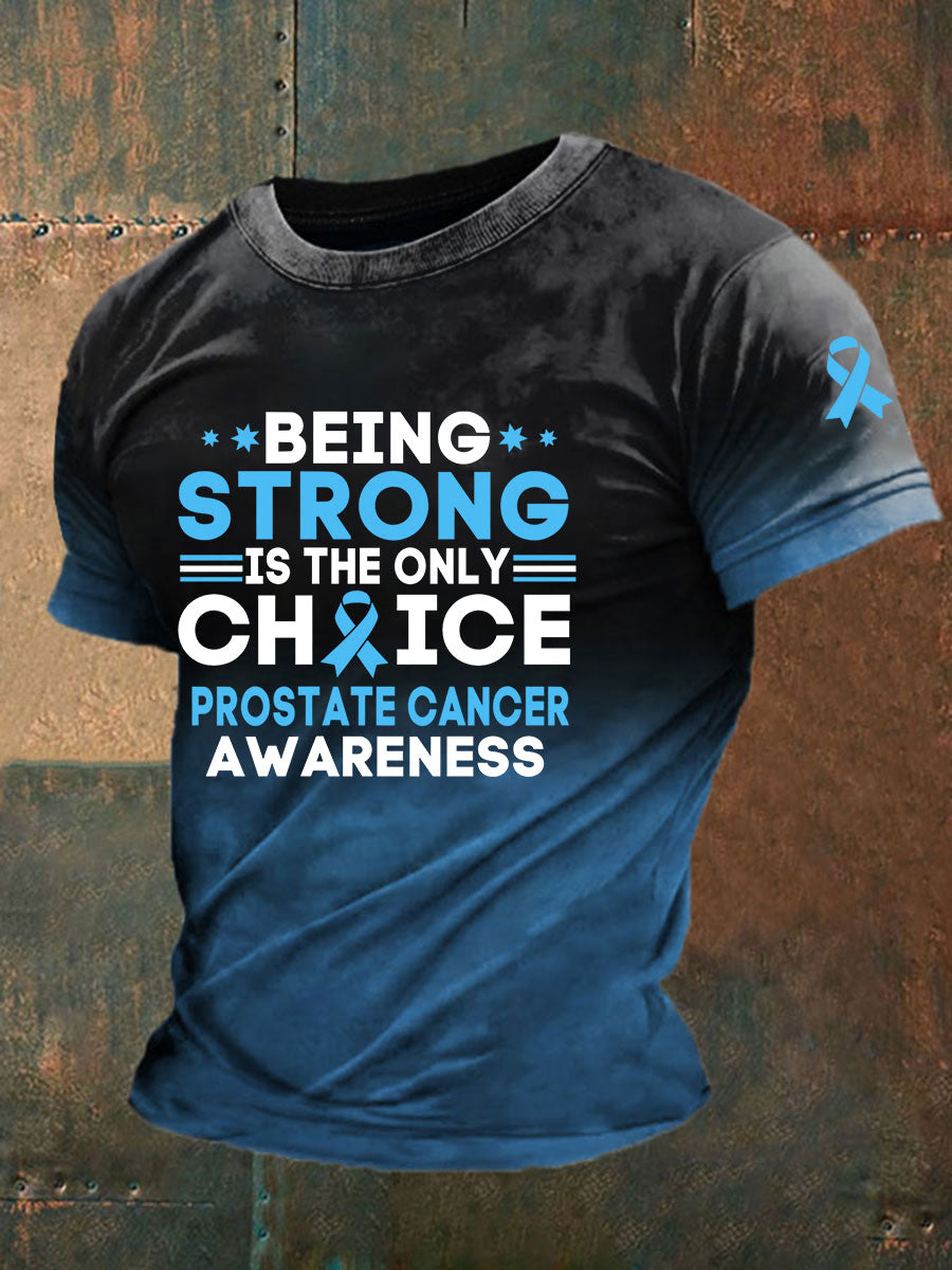Men's Prostate Cancer Awareness Print Casual T-Shirt
