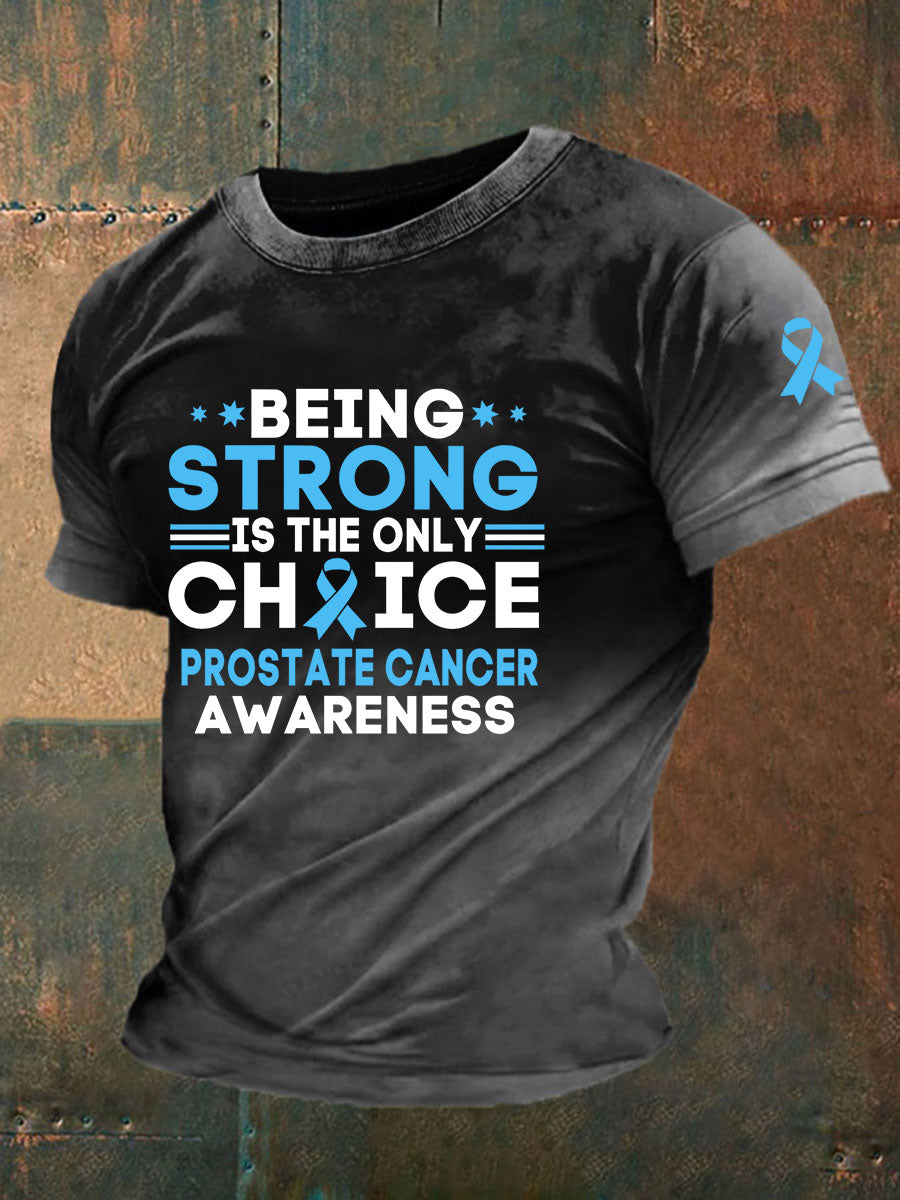 Men's Prostate Cancer Awareness Print Casual T-Shirt