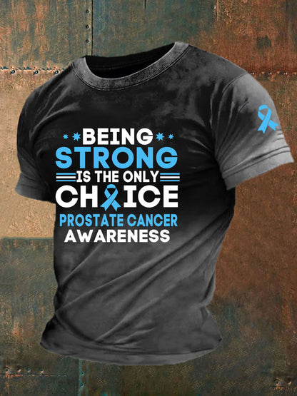 Men's Prostate Cancer Awareness Print Casual T-Shirt
