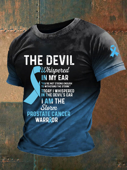 Men's Prostate Cancer Awareness Print Casual T-Shirt