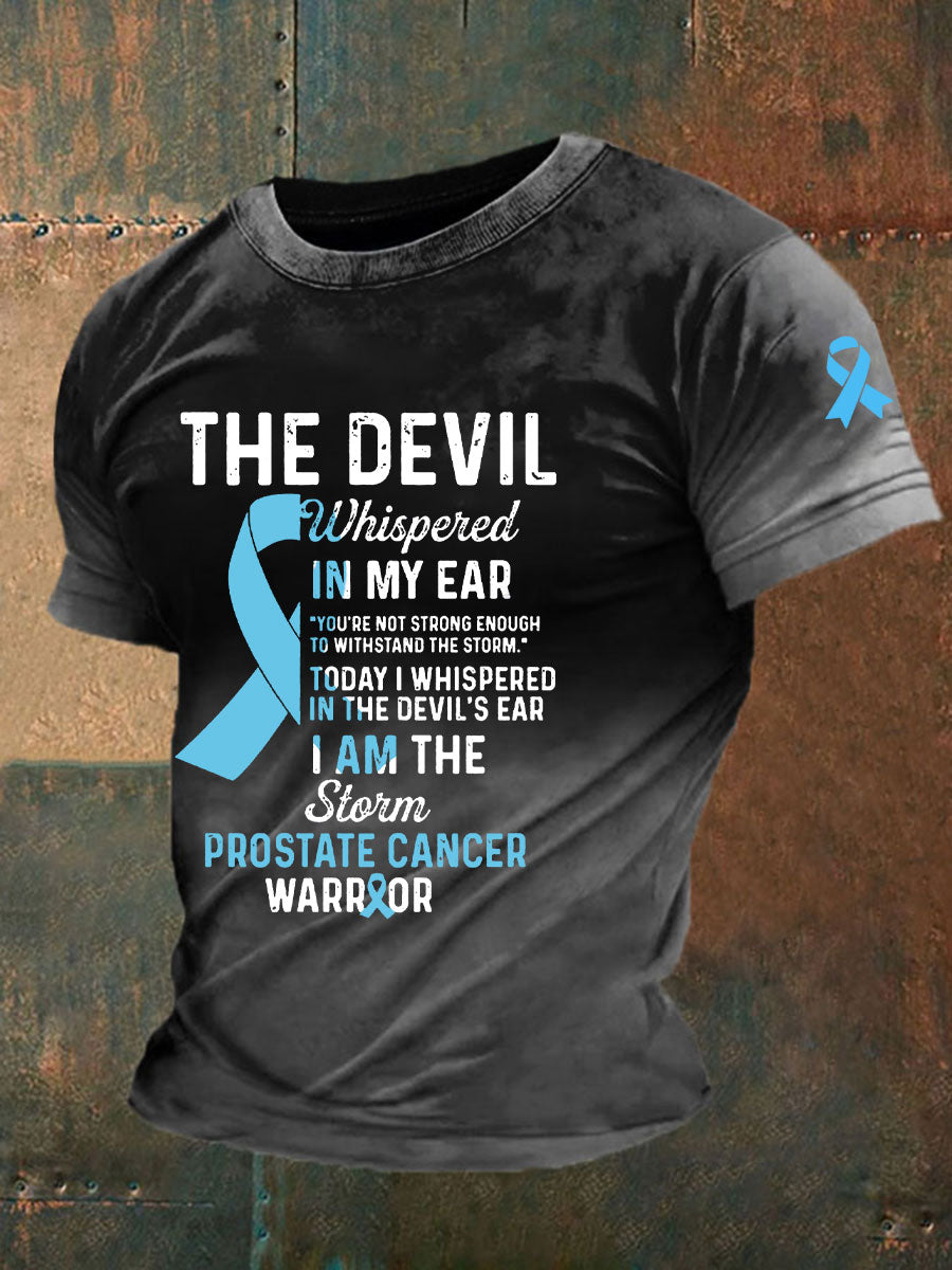 Men's Prostate Cancer Awareness Print Casual T-Shirt
