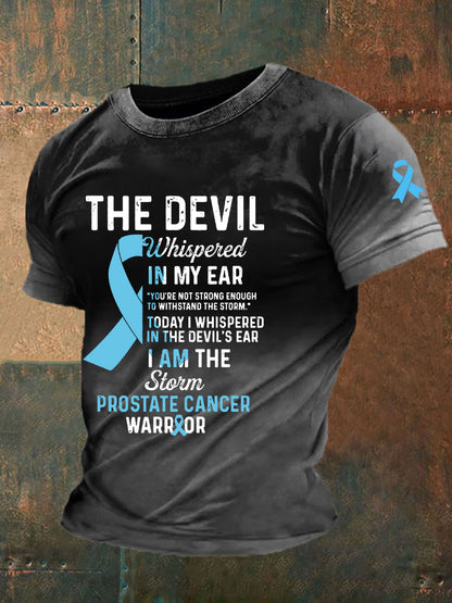 Men's Prostate Cancer Awareness Print Casual T-Shirt