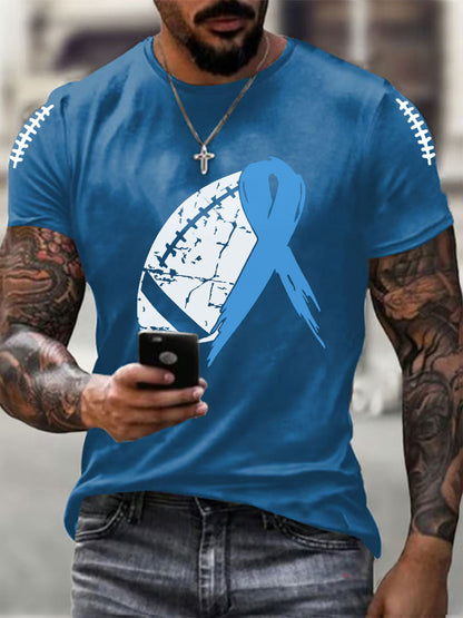Men's Prostate Cancer Awareness Print Casual T-Shirt
