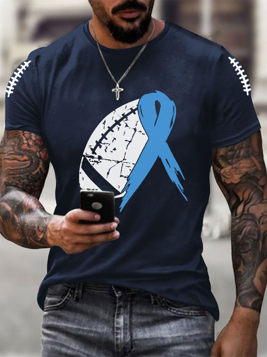 Men's Prostate Cancer Awareness Print Casual T-Shirt