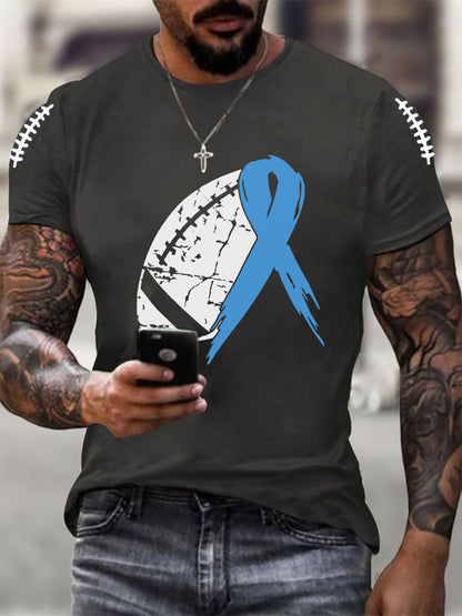 Men's Prostate Cancer Awareness Print Casual T-Shirt