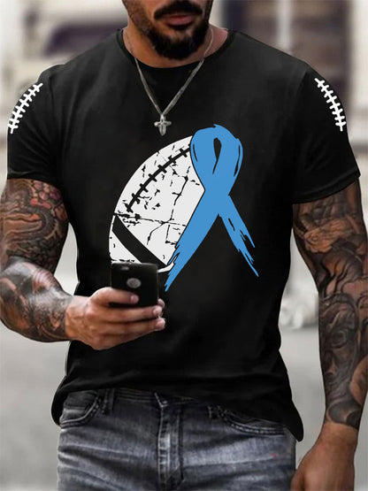 Men's Prostate Cancer Awareness Print Casual T-Shirt
