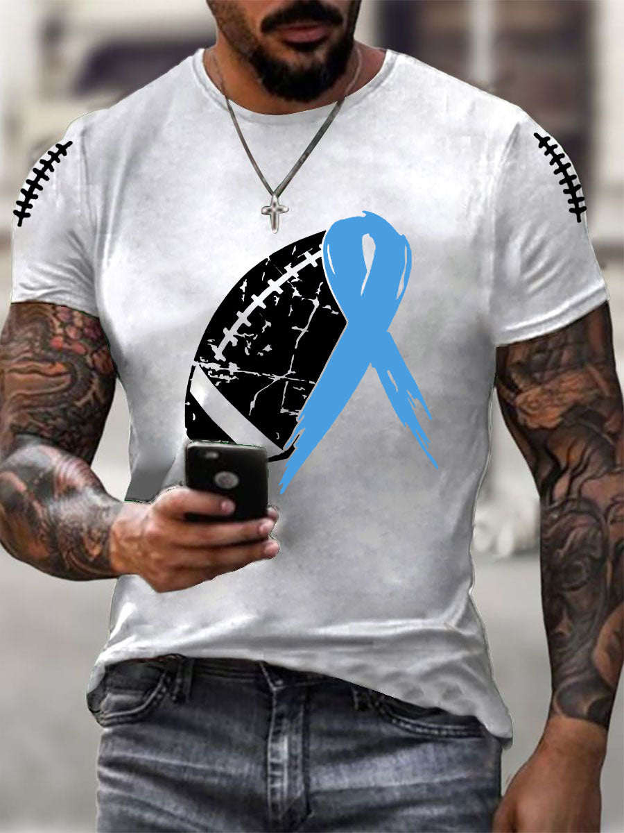 Men's Prostate Cancer Awareness Print Casual T-Shirt