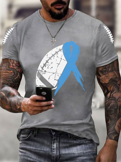 Men's Prostate Cancer Awareness Print Casual T-Shirt