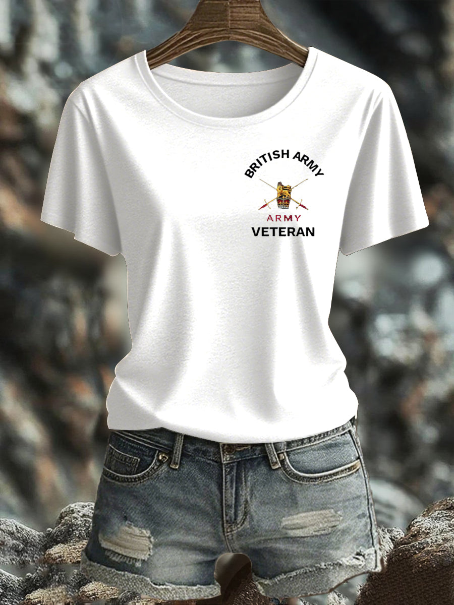 Women's British Veteran Iron On Short Sleeve T-Shirt