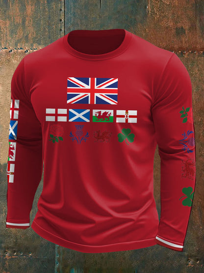 Men's UK Scotland England Northern Ireland Wales Flag Art Printed T-shirt