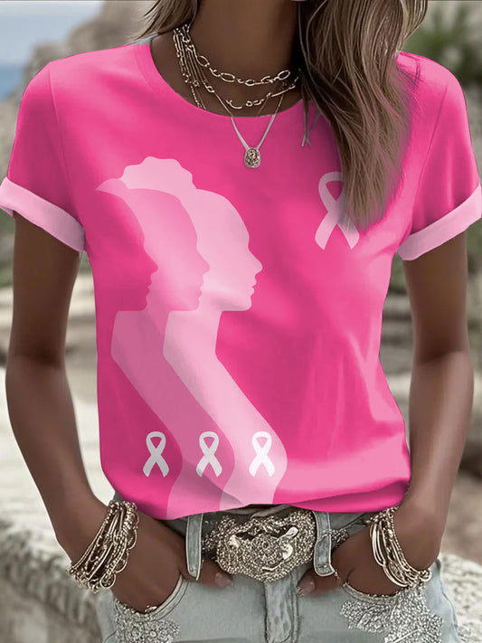 Women's Breast Cancer Awareness Silhouette T-Shirts
