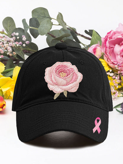 Pink rose breast cancer neutral hats