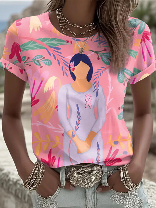 Women's Breast Cancer Awareness Print T-Shirts