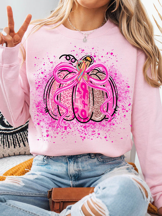 Women's Breast Cancer Awareness Pink Pumpkin Sweatshirts