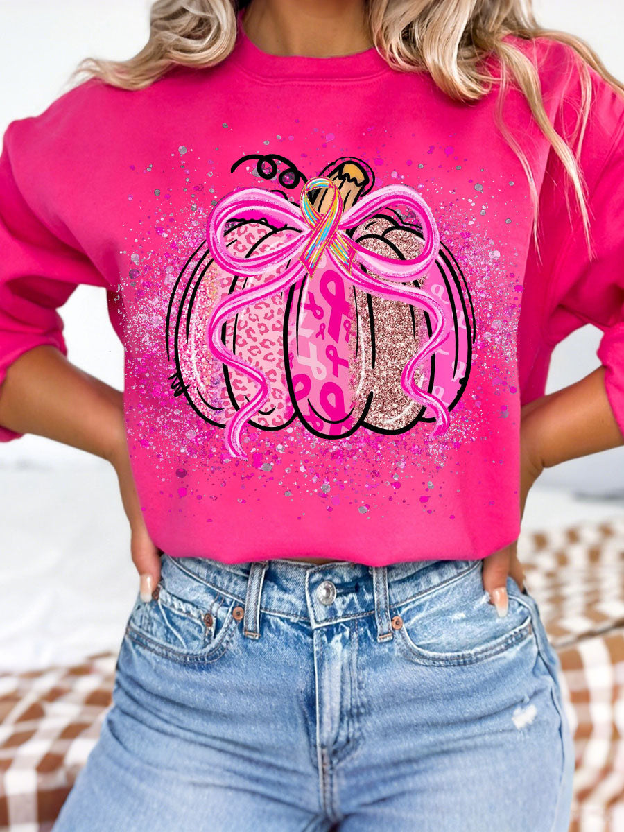 Women's Breast Cancer Awareness Pink Pumpkin Sweatshirts
