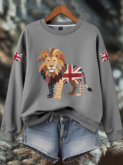 Women's British imitation diamond hot-drilling Print Sweatshirt