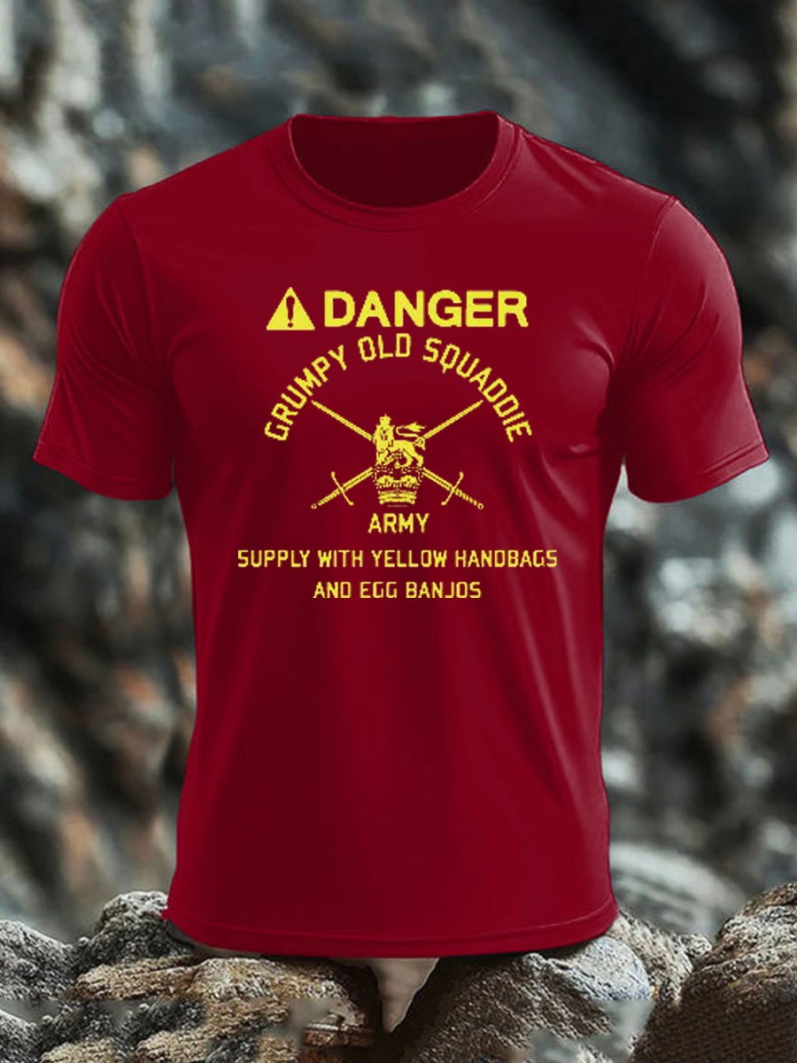 Men's British Veteran imitation cotton short-sleeved T-shirt