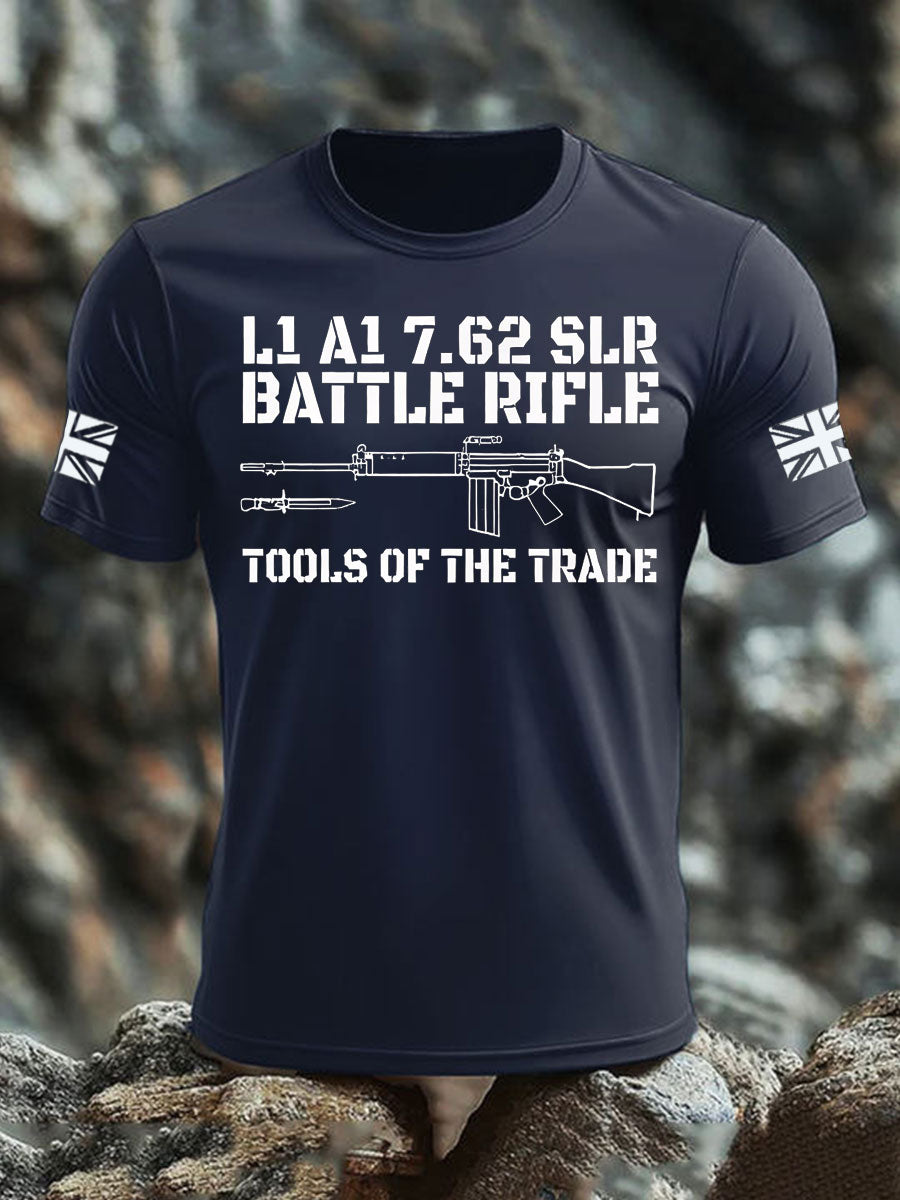 Men's British Veteran imitation cotton short-sleeved T-shirt