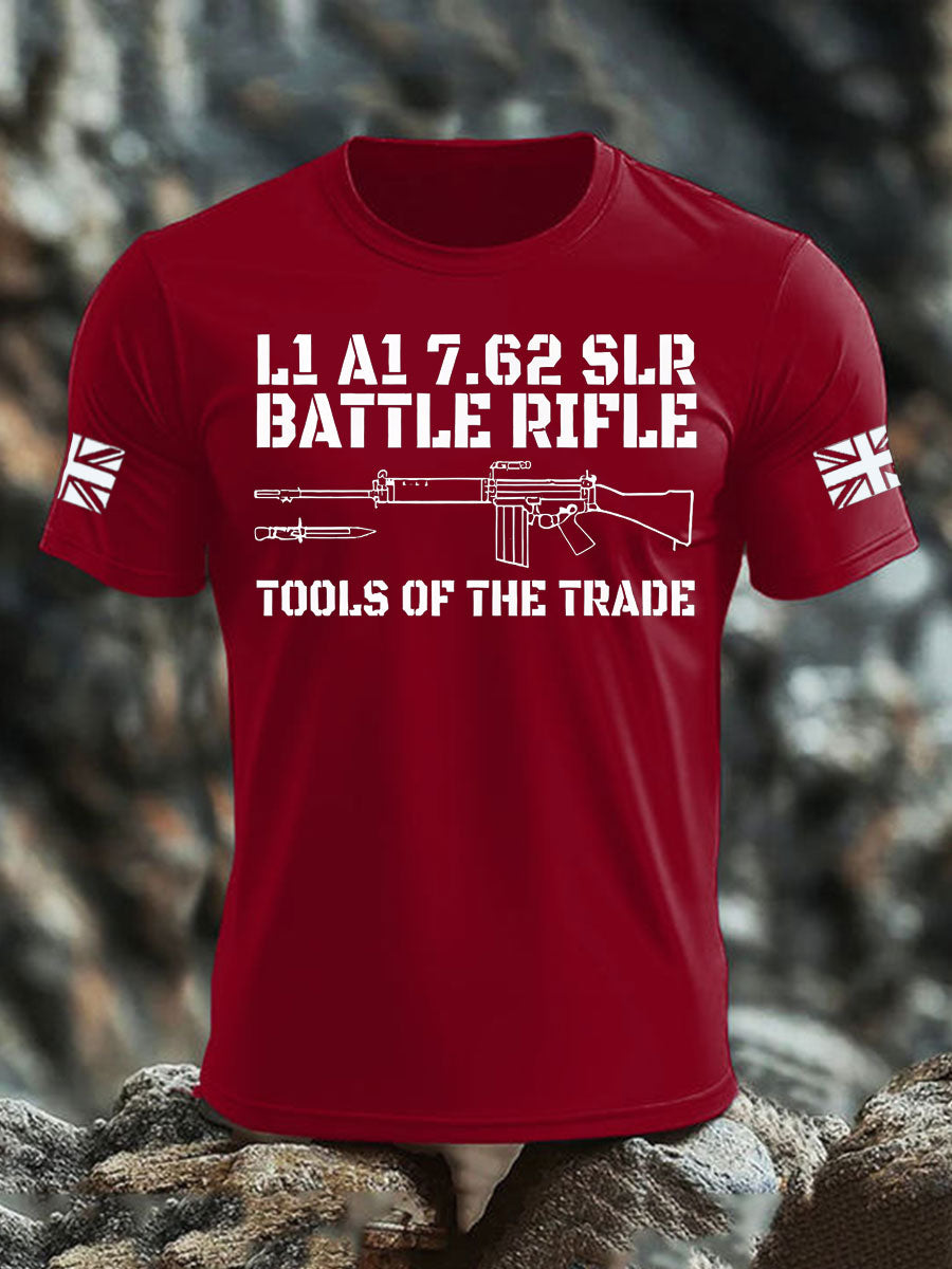 Men's British Veteran imitation cotton short-sleeved T-shirt