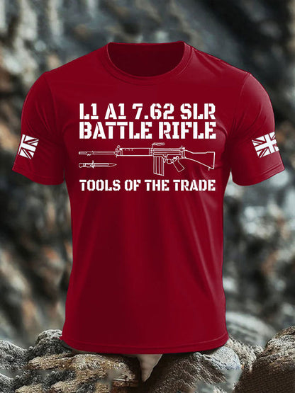 Men's British Veteran imitation cotton short-sleeved T-shirt