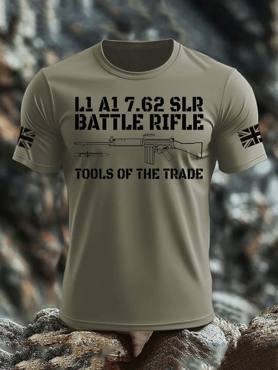 Men's British Veteran imitation cotton short-sleeved T-shirt