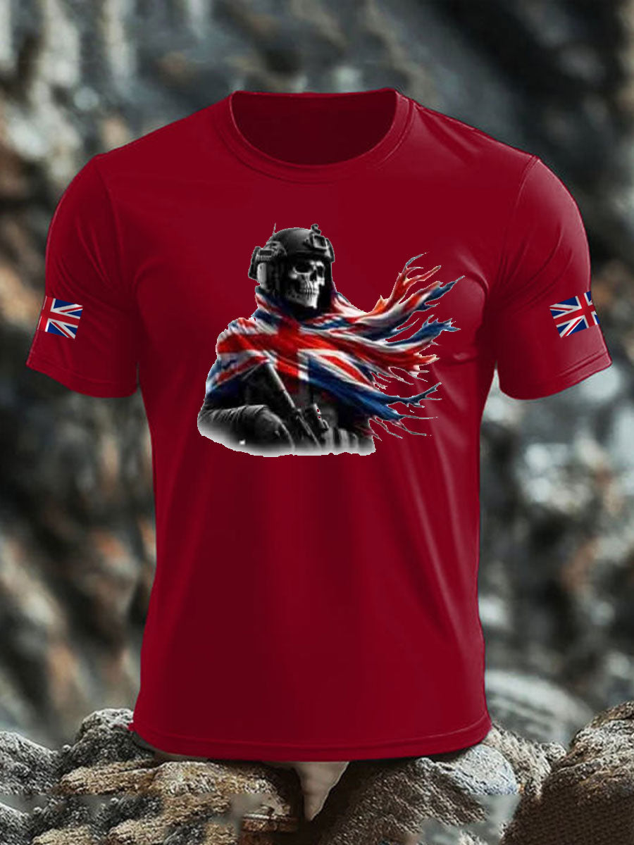 Men's British Veteran imitation cotton short-sleeved T-shirt