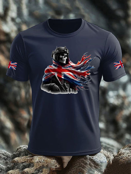 Men's British Veteran imitation cotton short-sleeved T-shirt