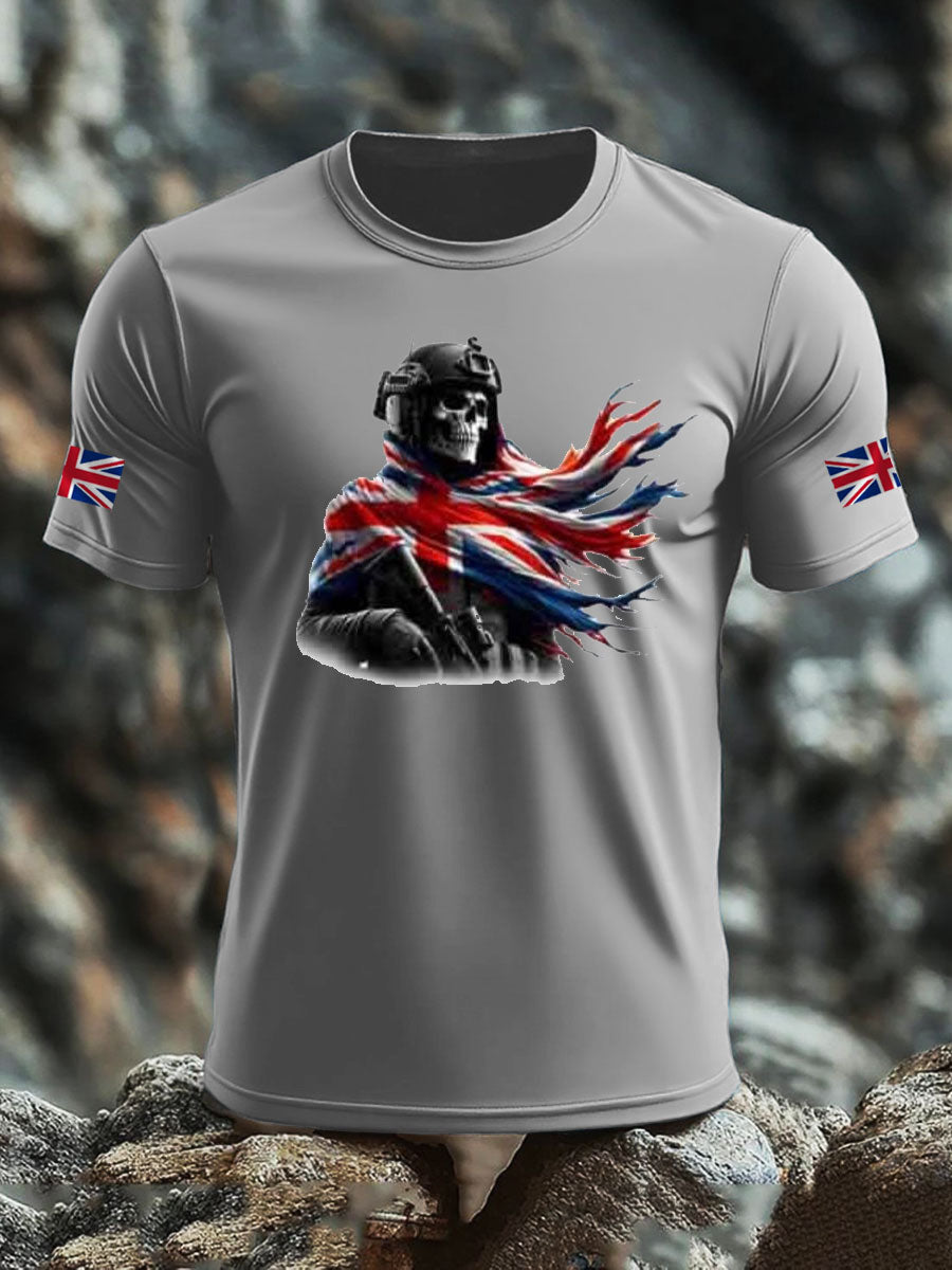 Men's British Veteran imitation cotton short-sleeved T-shirt
