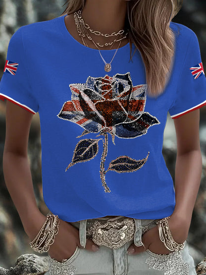 Women's UK Flag Art Printed T-shirt