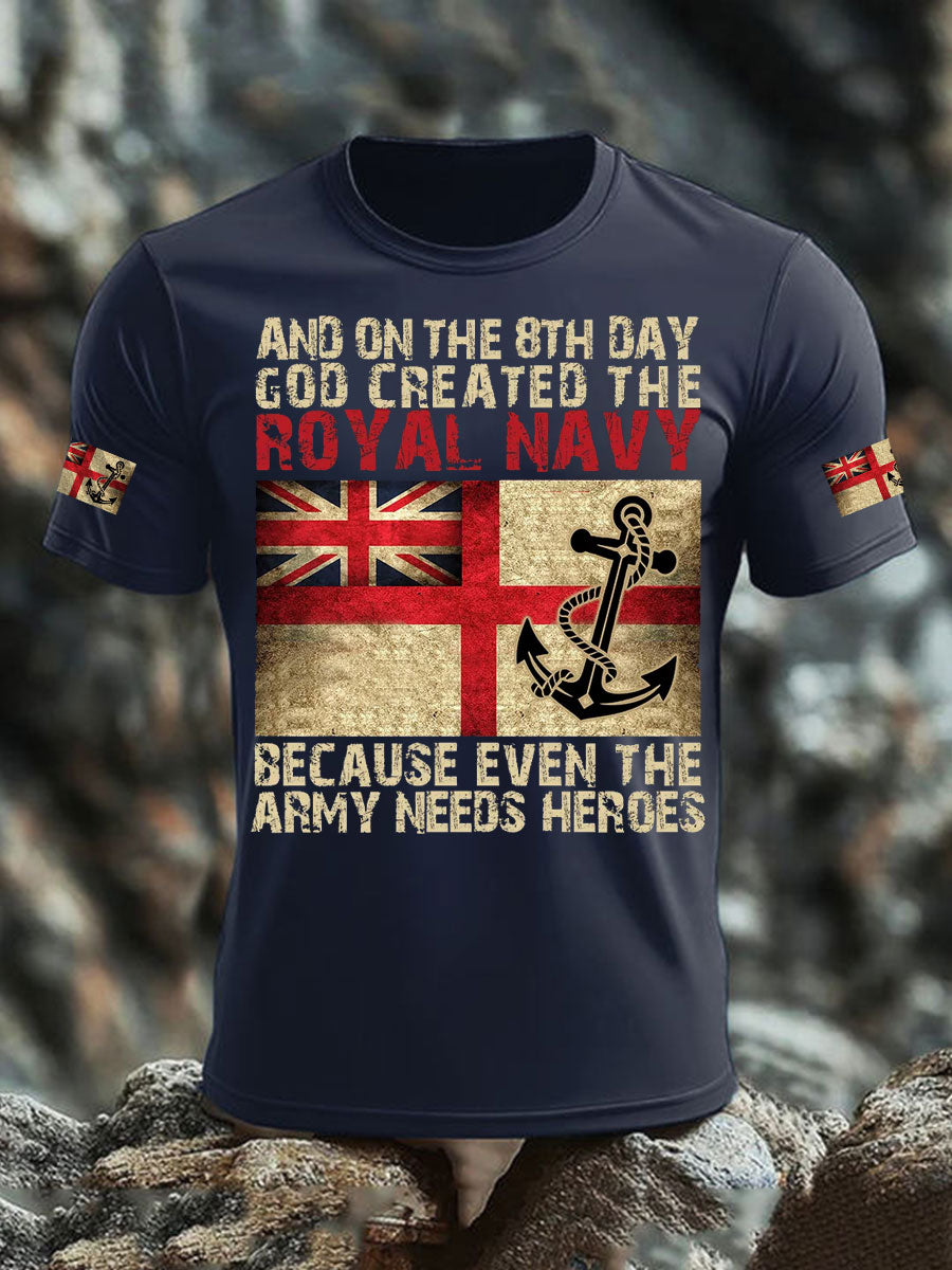 Men's British Veteran imitation cotton short-sleeved T-shirt