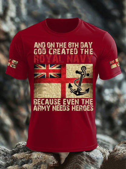 Men's British Veteran imitation cotton short-sleeved T-shirt