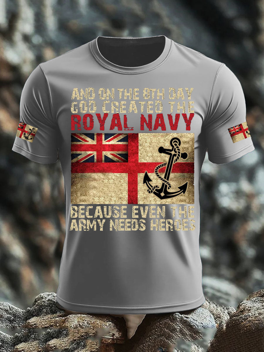 Men's British Veteran imitation cotton short-sleeved T-shirt