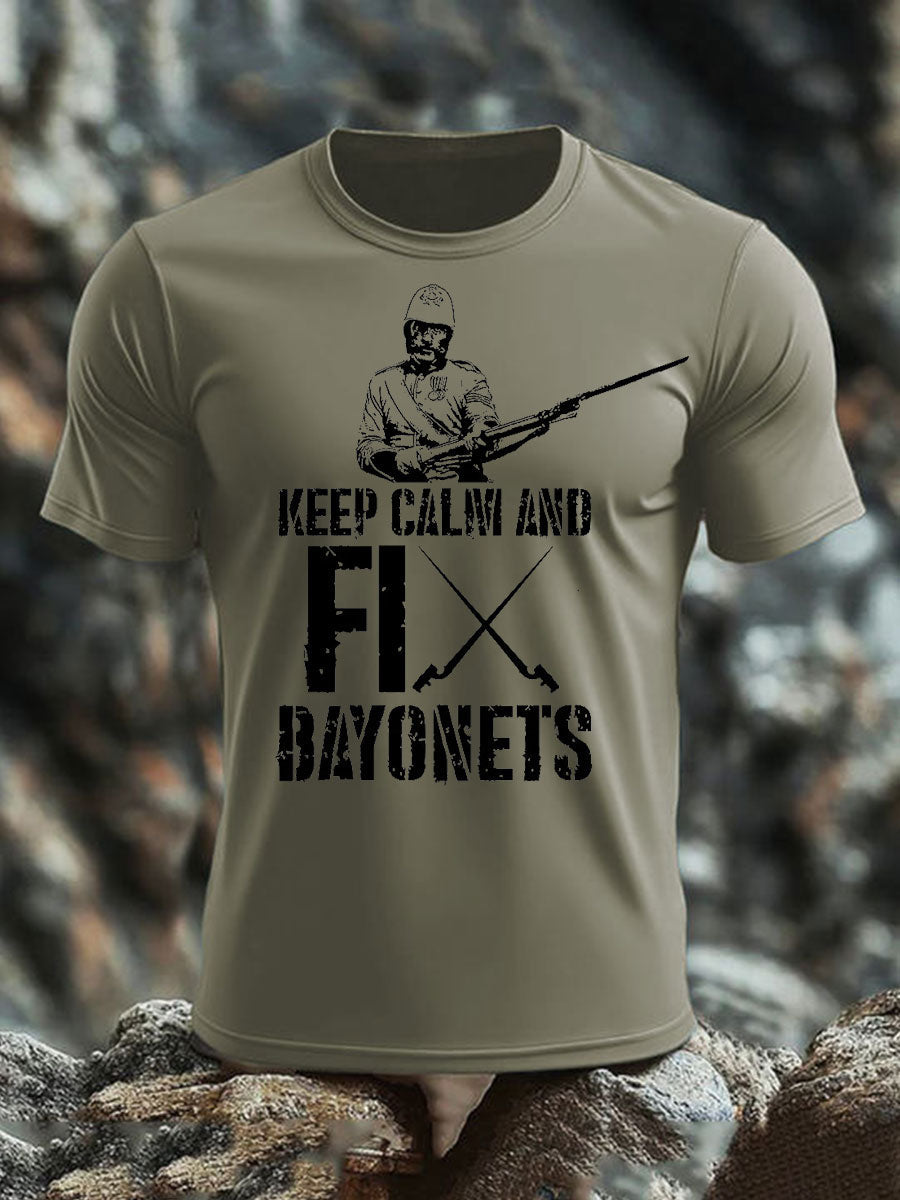 Men's British Veteran imitation cotton short-sleeved T-shirt