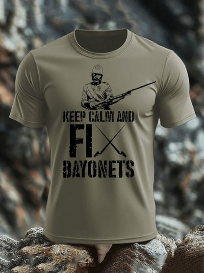 Men's British Veteran imitation cotton short-sleeved T-shirt