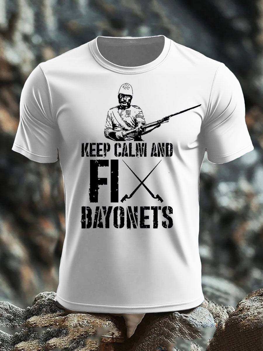 Men's British Veteran imitation cotton short-sleeved T-shirt