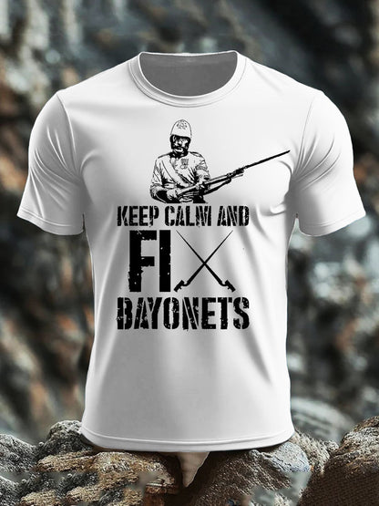 Men's British Veteran imitation cotton short-sleeved T-shirt