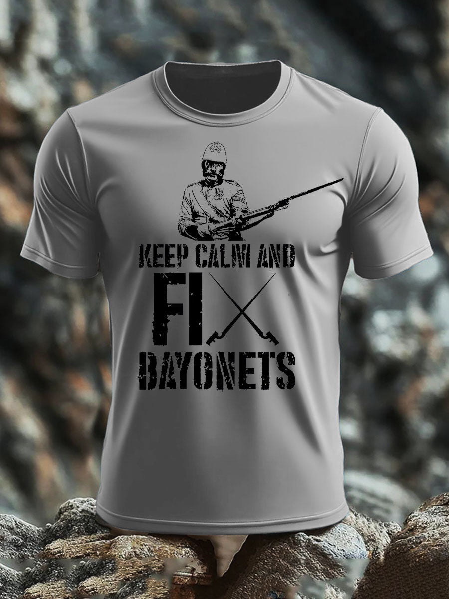 Men's British Veteran imitation cotton short-sleeved T-shirt