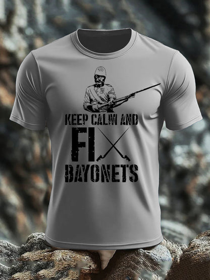 Men's British Veteran imitation cotton short-sleeved T-shirt