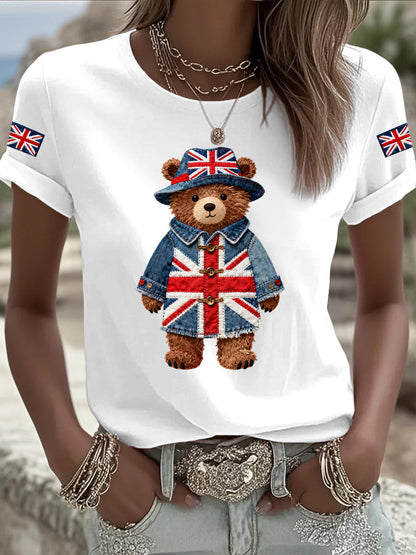 Women's British style Printed T-shirt