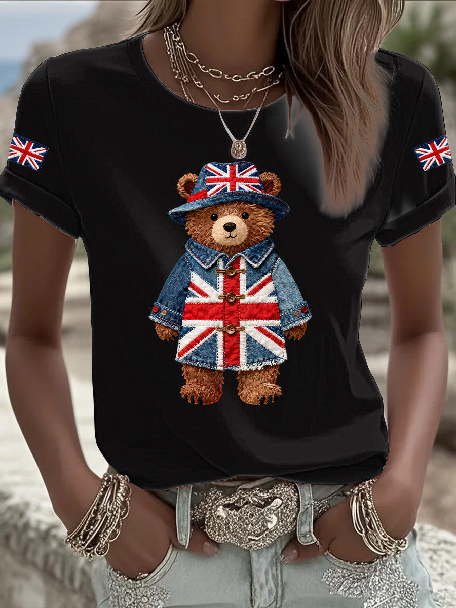 Women's British style Printed T-shirt