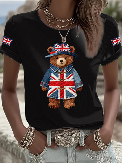 Women's British style Printed T-shirt