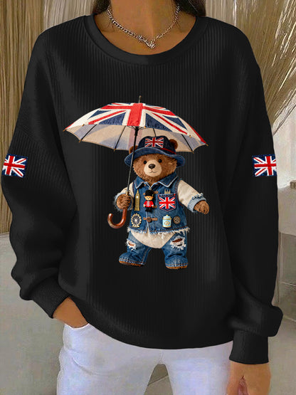 Women's British style  Print Casual Sweatshirt