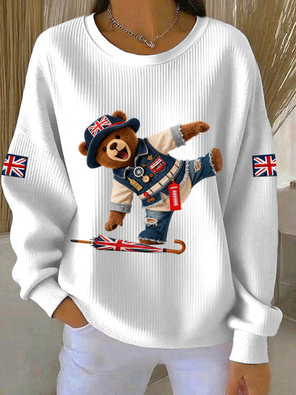 Women's British style  Print Casual Sweatshirt