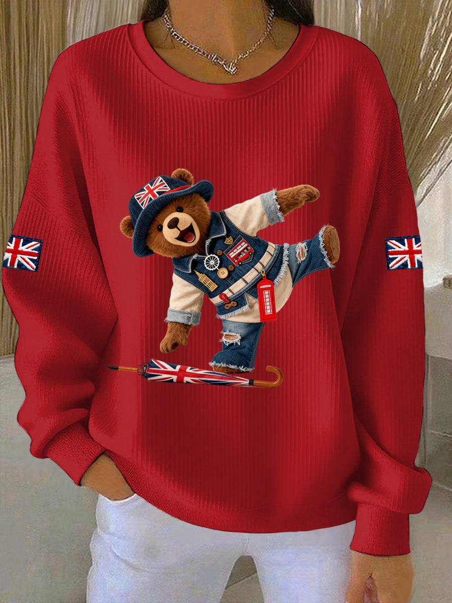 Women's British style  Print Casual Sweatshirt