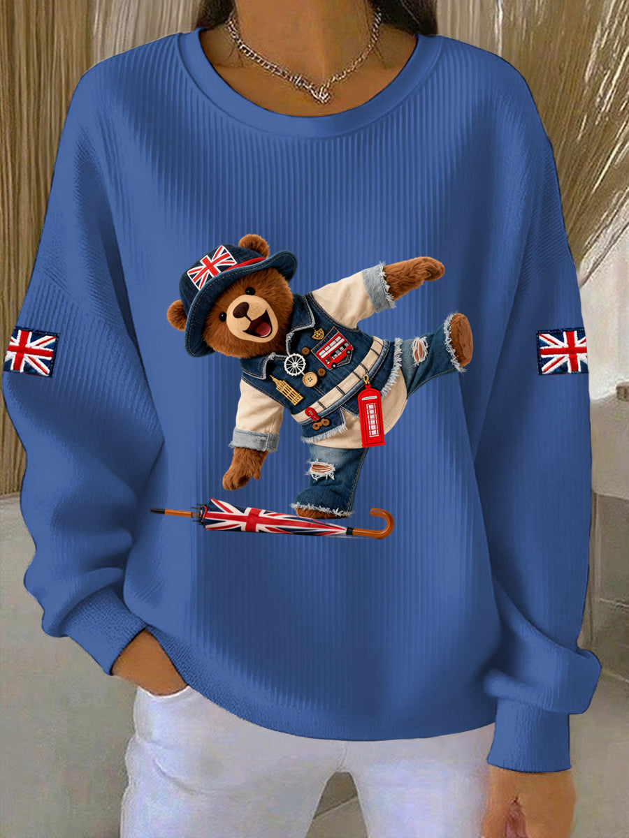 Women's British style  Print Casual Sweatshirt