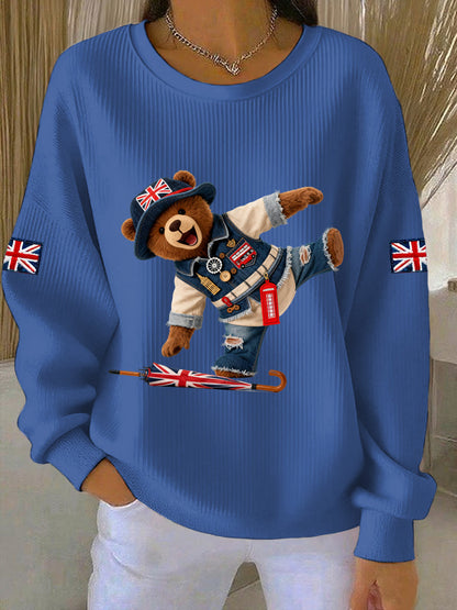 Women's British style  Print Casual Sweatshirt