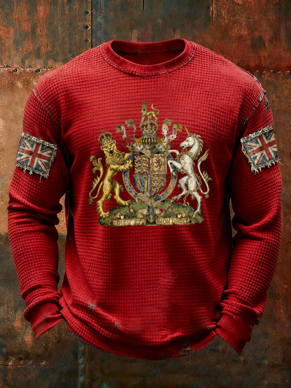 Men's UK Flag Waffle Long Sleeve T-Shirt